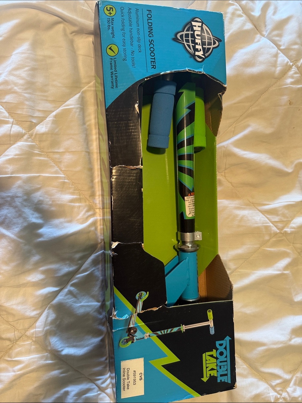 HUF Kids Folding Scooter - Blue & Green Foam Grips